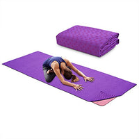 Yoga Mat Towel Microfiber No-Slip Yoga Mat Cover Towels Sweat Absorbent and Soft Lightweight 72 inch x 25 inchPurple