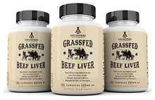 Load image into Gallery viewer, Ancestral Supplements Grass Fed Beef Liver (Desiccated)  Natural Iron, Vitamin A, B12 for Energy (180 Capsules)
