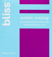 Load image into Gallery viewer, bliss Poetic Waxing Hair Removal Kit | No-Strip Wax | Straight-from-the-Spa | Safe, Low-Temp, Microwaveable | Paraben Free, Cruelty Free | 5.3 fl oz
