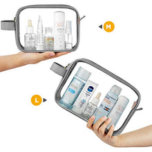 Load image into Gallery viewer, GAGAKU Clear Toiletry Bag Transparent Makeup Bags Set Waterproof Wash Bag 2pcs - Grey
