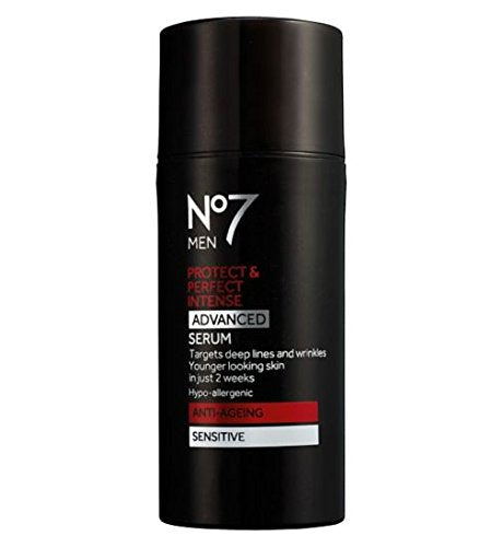 Boots No7 Men Protect & Perfect Intense Advanced Serum Anti-AGEING Sensitive 30ml-Targets Deep Lines and Wrinkles. for Younger Looking Skin in JUST 2 Weeks