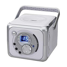 Load image into Gallery viewer, Jensen FM Stereo CD555 Bluetooth Boombox, Silver, 7.00 x 9.75 x 6.00 inches
