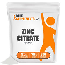 Load image into Gallery viewer, BulkSupplements.com Zinc Citrate Powder - Zinc Supplements - Pure Zinc - Elemental Zinc - Zinc Mineral Supplements - Zinc Supplement - Zinc Pure - Pure Zinc Supplements (100 Grams - 3.5 oz)
