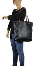 Load image into Gallery viewer, Scarleton Ostrich Large Tote H115601 - Black
