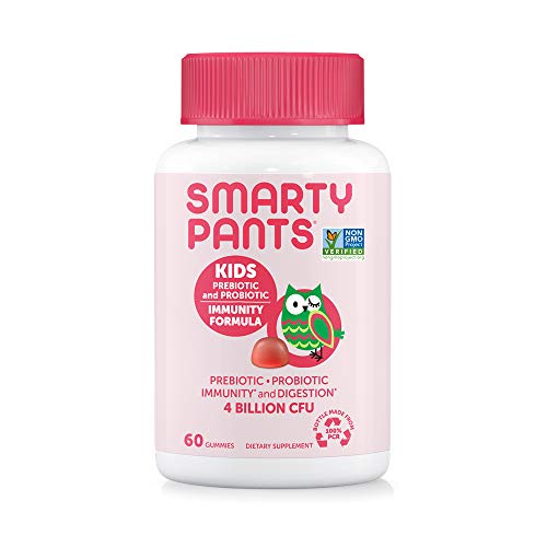 SmartyPants Kids Probiotic Immunity Gummies: Prebiotics & Probiotics for Immune Support & Digestive Comfort, Strawberry Crme Flavor, 60 Gummy Vitamins, 30 Day Supply, No Refrigeration Required
