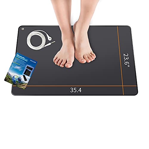 Grounding Mat,Universal Grounding Mat with Grounding Cord,Grounded Therapy,Conductive Leather Mat. (23.6x35.4 inch)