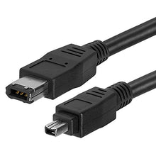Load image into Gallery viewer, Cmple - 15FT FireWire IEEE 1394 Cable/iLink 6 Pin to 4 Pin Male to Male DV Cable 4-Pin to 6-Pin FireWire Cable Cord - 15 Feet Black
