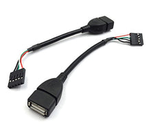 Load image into Gallery viewer, Duttek 5 pin USB Header to USB Dupont Cable, USB 2.0 Type A Female to Dupont 5 Pin Female Header Motherboard Cable Cord (AF/5Pin 0.1M)(2-Pack)
