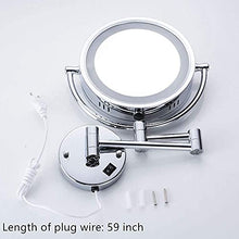 Load image into Gallery viewer, Cavoli Wall Mounted Makeup Mirror with LED Lighted 10x Magnification,has 3 Colors Lights Modes,8.5 Inches,Bathroom and Hotel, Chrome Finish,Made of Brass
