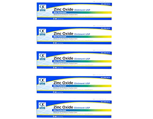 Quality Choice Zinc Oxide Ointment Skin Protectant 2oz Each (Pack of 5)