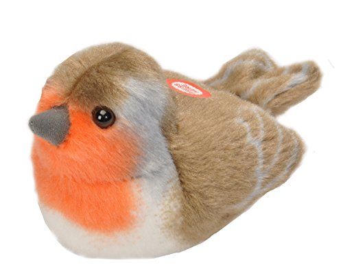 Wild Republic Birds, European Robin Plush, Authentic Bird Sound, Stuffed Animal, Bird Toys, Kids Gifts, Birders 5 Inches