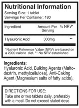 Load image into Gallery viewer, Hyaluronic Acid 300mg x 180 Tablets (3 Months Supply). Triple Strength Hyaluronic Acid. 300% Stronger Than Any Other HLA Tablet. SKU: HLA3

