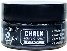 Load image into Gallery viewer, Little Birdie Chalk Acrylic Paint Great Textured For Your Home Decor &amp; Painting Needs 50 ml Each Pack of 2. (Charcoal, Snow)
