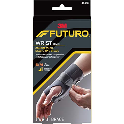 FUTURO 48400EN Energizing Wrist Support, S/M, Fits Right Wrists 5 1/2-Inch - 6 3/4-Inch, Black