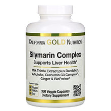 Load image into Gallery viewer, California Gold Nutrition Silymarin Complex, Liver Health, Milk Thistle, Curcumin, Artichoke, Dandelion, Ginger, Black Pepper, 360 Veggie Capsules
