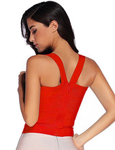 Load image into Gallery viewer, meilun Women&#39;s Rayon Strap Vest Elastic Bandage Bodycon Tops Medium Red
