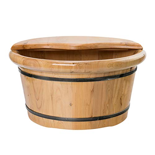 LYRZUYU Large Foot Bath Spa Tub,Sauna Wooden Bucket,Relax Pedicure Foot Bath,Foot Massage Spa for Home,Foot and Leg Spa for adults (Size : B)