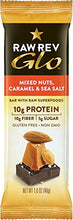 Load image into Gallery viewer, Raw Rev Glo Vegan Protein Bars, Mixed Nuts, Caramel and Sea Salt, 1.6 Ounce (Pack of 12)
