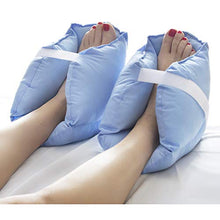 Load image into Gallery viewer, DMI Heel Cushion Protector Pillow to Relieve Pressure from Sores and Ulcers, Adjustable in Size, Blue, White, No Flavors, Sold as a Set of 2
