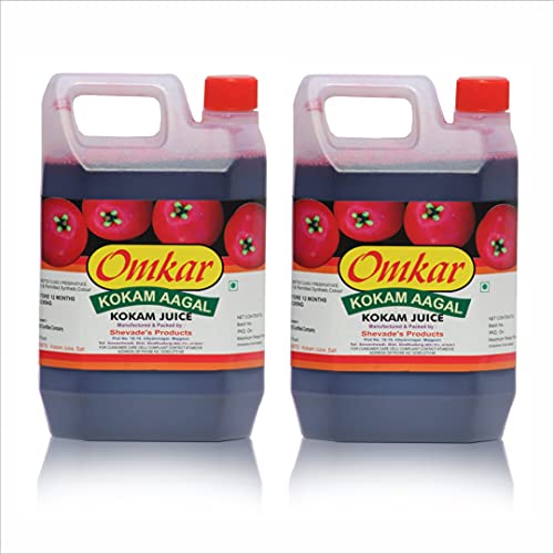 Omkar Products Kokam Juice (Kokam Agal) (Without Sugar)- 1000 Ml (Pack of 2)