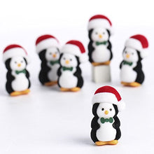 Load image into Gallery viewer, Factory Direct Craft Package of 12 Flocked Miniature Penguins in Santa Hats for Embellishing, Crafting, and Decorating
