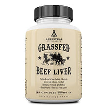 Load image into Gallery viewer, Ancestral Supplements Grass Fed Beef Liver (Desiccated)  Natural Iron, Vitamin A, B12 for Energy (180 Capsules)
