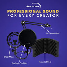 Load image into Gallery viewer, AUPHONIX PRO Blue Yeti Shock Mount  Latest Advanced Vibration Blocking, Noise Repelling Shockmount System for Blue Yeti Original Snowball &amp; USB Pro  Ultra-Portable Lightweight Microphone Shock Mount
