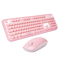SADES V2020 Wireless Keyboard and Mouse Combo,Pink Wireless Keyboard with Round Keycaps,2.4GHz Dropout-Free Connection,Long Battery Life,Cute Wireless Moues for PC/Laptop/Mac(Pink)