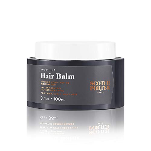 Scotch Porter Smoothing Hair Balm for Men  Soft, Natural Hold Hair Moisturizer for Coarse & Textured Hair (3.4 oz)