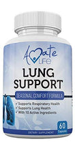 Load image into Gallery viewer, Lung Support Dietary Supplements Herbal Breathing Support 10 Active Ingredients Original Formula for Lung Health Lung Cleanse Formula Supplement for Bronchial System 60 Capsules Non GMO by Amate Life
