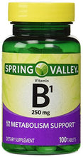Load image into Gallery viewer, Spring Valley Natural Metabolism Support B1, 100 tablets
