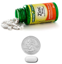 Load image into Gallery viewer, Zinc 50mg Supplement for Adults (Zinc Gluconate) - 200 Caplets.| Over a 6 Months Supply + Vitamin Pouch and Guide to Supplements

