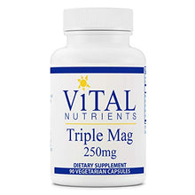 Load image into Gallery viewer, Vital Nutrients - Triple Mag - Magnesium Supplement for Enhanced Absorption and Metabolism - Contains Magnesium Oxide, Malate and Glycinate Vitamins - 90 Vegetarian Capsules per Bottle - 250 mg
