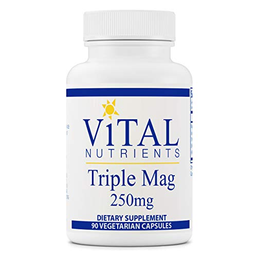 Vital Nutrients - Triple Mag - Magnesium Supplement for Enhanced Absorption and Metabolism - Contains Magnesium Oxide, Malate and Glycinate Vitamins - 90 Vegetarian Capsules per Bottle - 250 mg