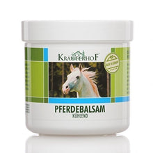 Load image into Gallery viewer, Kruterhof Horse Balm Cools and Vitalises Precious Herbal Extracts from Horse Chestnut Arnica Rosemary and Mint Oil 250 ml Tub Sealed with Aluminum Foil by Asam
