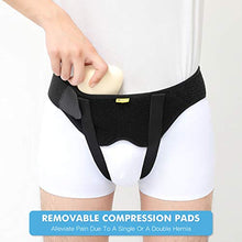 Load image into Gallery viewer, Tenbon Hernia Belt Truss for Single/Double Inguinal or Sports Hernia, Hernia Support Brace for Men for Women Pain Relief Recovery Strap with 2 Removable Compression Pads Comfortable Material
