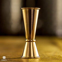 Load image into Gallery viewer, Homestia Gold Cocktail Shaker Set Bartender Kit Stainless Steel 24oz Martini Shaker, Muddle Spoon, Double Jigger, Fine Strainer, Ice Tong, 2 Liquor Pour Spout Barware Gift Set
