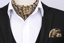 Load image into Gallery viewer, Cravat Ascot Brown Tie for Men Floral Tie Paisley Jacquard Self Cravat Tie Vintage Formal Cravat Scarf for Wedding Party
