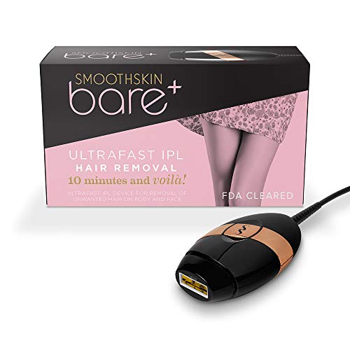 SmoothSkin Bare Plus Ultrafast IPL Laser Permanent Hair Removal for Men & Women, Works on Body & Face, Clinically Tested and FDA Cleared, Black