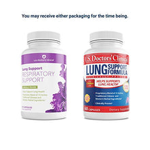 Load image into Gallery viewer, U.S. Doctors&#39; Clinical Lung Support Supplement for Lung and Respiratory Health with Natural Herbs, Magnesium, Vitamin C, and Zinc for Immune Support (Packaging May Vary) [1 Month Supply - 60 Capsules]
