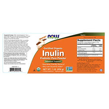 Load image into Gallery viewer, NOW Supplements, Organic Inulin Prebiotic Pure Powder, Low Gylcemic Index, 1-Pound
