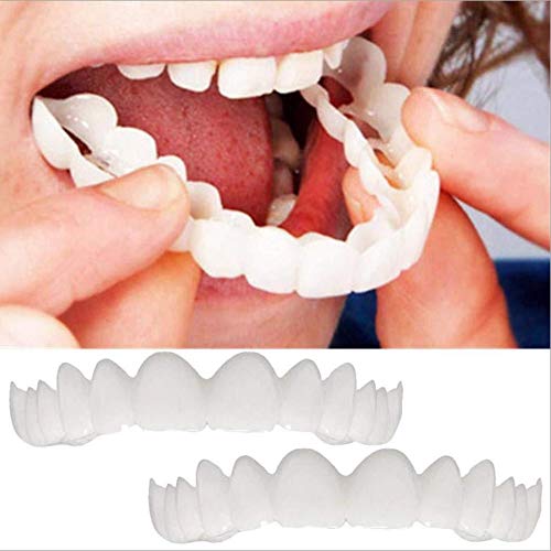 DaMai Denture Cosmetic Teeth, 1 Pair Cosmetic Dentistry Snap On Instant Perfect Smile Comfort Fit Flex Teeth Veneers Teeth Cosmetic Sticker