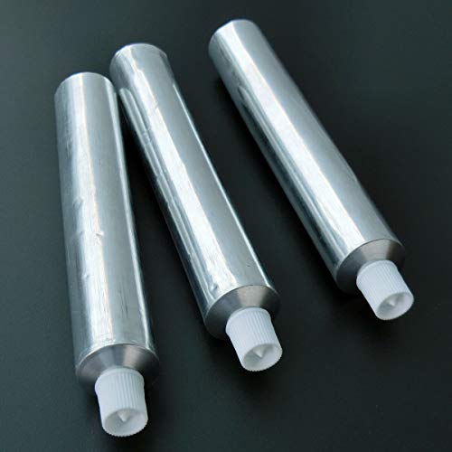 Jtkens Aluminum Empty Toothpaste Tubes with Needle Cap Unsealed Tube Silver (30PCS, 30ML)