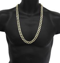 Load image into Gallery viewer, Gold Color Tone Brass Fully CZ Iced Out 15mm 30&quot; Hip Hop Miami Cuban Chain &amp; 9&quot; Bracelet (NOT REAL GOLD)
