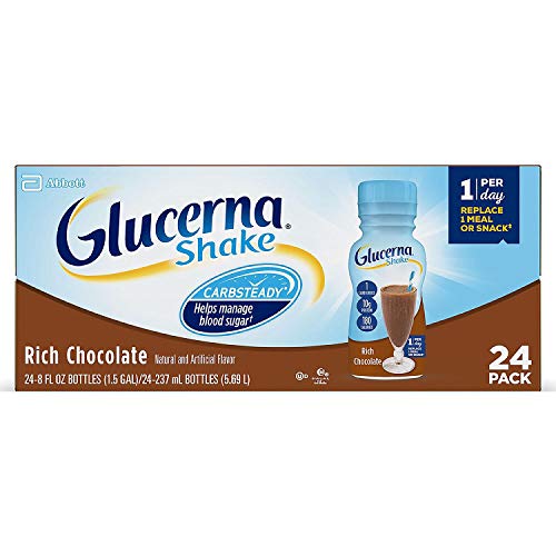 Glucerna, Diabetes Nutritional Shake, to Help Manage Blood Sugar, Rich Chocolate (8 fl. oz, 24 ct.)