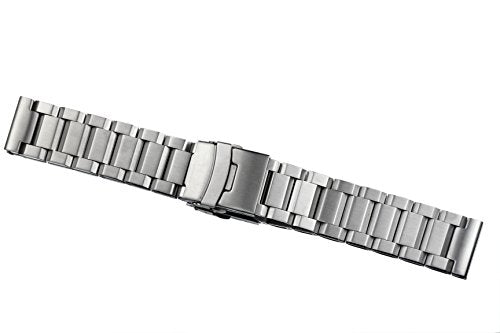 18mm Oyster Style Brushed 316L Stainless Steel Watch Bands Replacements Metal Straps Heavy Type Matte Finish