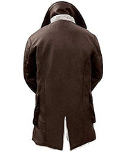 Load image into Gallery viewer, Mens Shearling Coat Brown Leather Swedish Bomber Jacket (L, BROWN)
