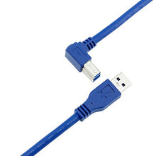Load image into Gallery viewer, Bluwee USB 3.0 Cable - Type A-Male to Right Angle Type B-Male Printer Scanner Cord - 2 Feet (0.6 Meters) - Round Blue
