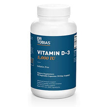 Load image into Gallery viewer, Dr. Tobias Vitamin D-3 5,000 IU Supplement, Supports Immune, Bone, and Teeth, Powerful Antioxidants, 90 Capsules (1 Daily)
