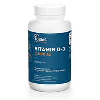 Dr. Tobias Vitamin D-3 5,000 IU Supplement, Supports Immune, Bone, and Teeth, Powerful Antioxidants, 90 Capsules (1 Daily)